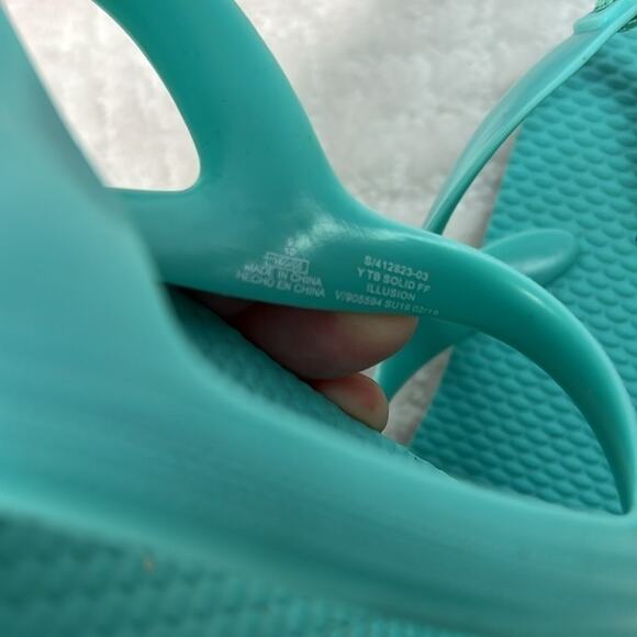 Old Navy flip flops bundle with heel straps turquoise blue and red size 5/6 - Picture 3 of 5